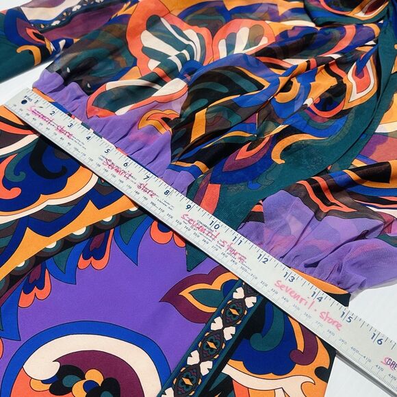 Zara Pucci Mini Dress Neck Tie Multi Color Printed Size S NWOT - Picture 15 of 16